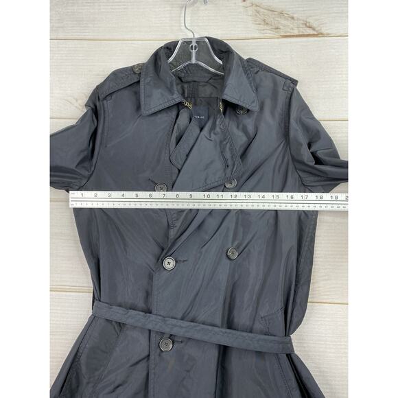 Banana Republic Rain Coat Womens S Black Polyurethane Coated Trench Belted 90s - Picture 9 of 14